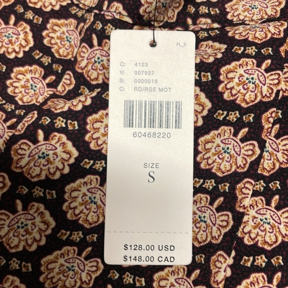 Anthropologie Bishop + Young Gypsy Wide Leg Pant NWT Size Small Tile Print Red - Picture 3 of 5
